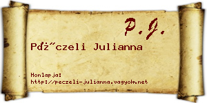 Péczeli Julianna névjegykártya